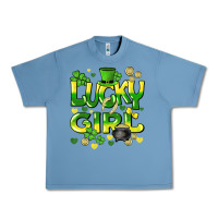 Pebble Blue lucky girl st. patricks day Urban Heavy Tee - HowdyJamesFarm