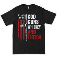 Black God Guns Whiskey Freedom - Pro Gun American Flag Guns Arts Characters Premium Tee - maiPhamDesign