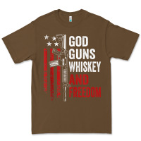 Cacao God Guns Whiskey Freedom - Pro Gun American Flag Guns Arts Characters Premium Tee - maiPhamDesign