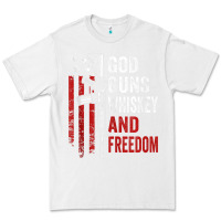 White God Guns Whiskey Freedom - Pro Gun American Flag Guns Arts Characters Premium Tee - maiPhamDesign