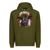 Army Green Western Christmas Calf Premium Hoodie - RanaPortraitStore