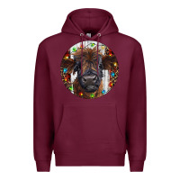 Burgundy Western Christmas Calf Premium Hoodie - RanaPortraitStore