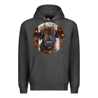 Charcoal Heather Western Christmas Calf Premium Hoodie - RanaPortraitStore