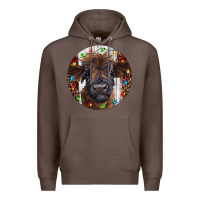 Coffee Western Christmas Calf Premium Hoodie - RanaPortraitStore