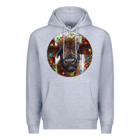 Heather Grey Western Christmas Calf Premium Hoodie - RanaPortraitStore