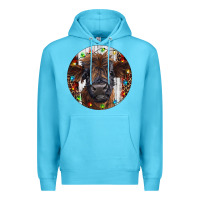 Ocean Blue Western Christmas Calf Premium Hoodie - RanaPortraitStore
