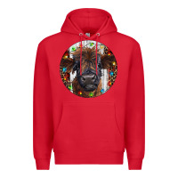 Red Western Christmas Calf Premium Hoodie - RanaPortraitStore