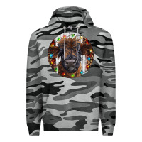 Slate Camo Western Christmas Calf Premium Hoodie - RanaPortraitStore