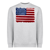 Heather Grey american flag Heavyweight Sweatshirt - Artiststas