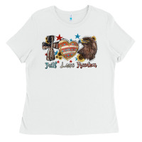 White Faith love freedom 4th of july Ladies Tee - HowdyJamesFarm
