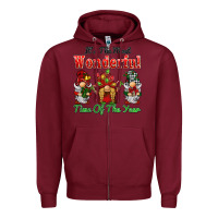 Burgundy it's the most wonderful time of the year Zipper Hoodie - BarkalooDesign