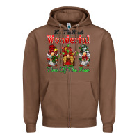 Chestnut it's the most wonderful time of the year Zipper Hoodie - BarkalooDesign