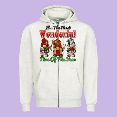 It's The Most Wonderful Time Of The Year Zipper Hoodie Designed By Barkaloodesign