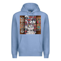 Colony Blue happy easter Premium Hoodie - CowhideDigitalArt