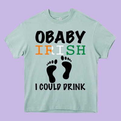 O' Baby Irish I Could Drink Heavy Core Tee Designed By Bettercallsaul