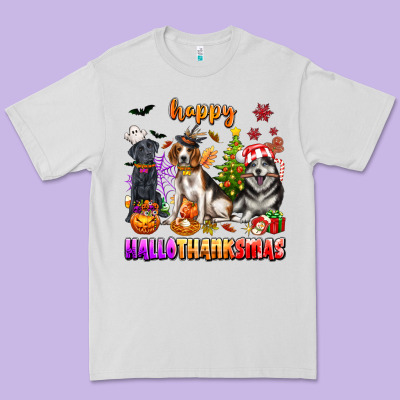 Happy Hallothanksmas Dogs Premium Tee Designed By Texasbilliewilder