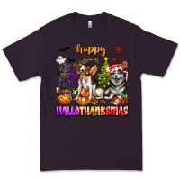 Plum happy hallothanksmas dogs Premium Tee - texasbilliewilder