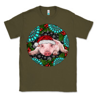 Army Green Baby Pig Christmas Classic Tee - RanaPortraitStore
