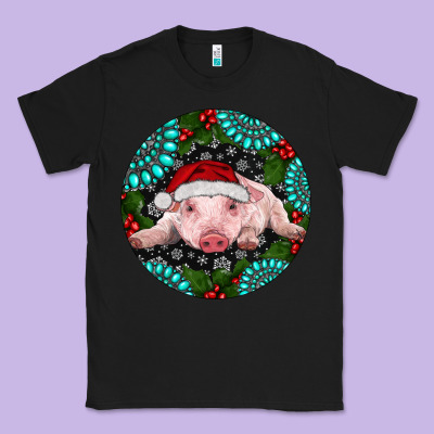 Baby Pig Christmas Classic Tee Designed By Ranaportraitstore