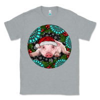 Heather Grey Baby Pig Christmas Classic Tee - RanaPortraitStore