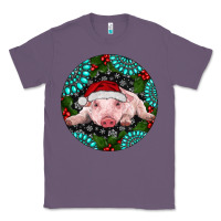 Lavender Baby Pig Christmas Classic Tee - RanaPortraitStore