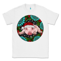 White Baby Pig Christmas Classic Tee - RanaPortraitStore