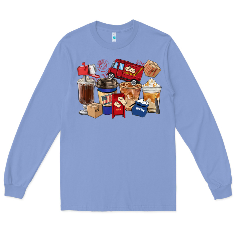Postal Worker Coffee Cups Long Sleeve Tee by FaDigitalArtStudio | Teevron