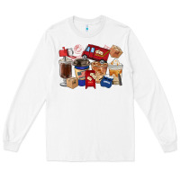 White Postal Worker Coffee Cups Long Sleeve Tee - FaDigitalArtStudio