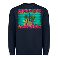Navy mexican guitar roses cactus sombrero Heavyweight Sweatshirt - Artiststas