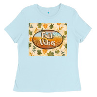 Baby Blue retro fall vibes Ladies Tee - TumblerDesignByShophia