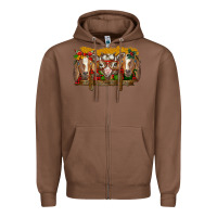 Chestnut Christmas goats Zipper Hoodie - BarkalooDesign