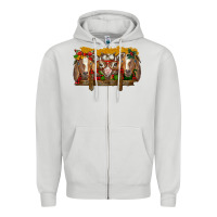 Dove Grey Christmas goats Zipper Hoodie - BarkalooDesign
