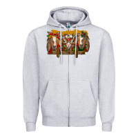 Heather Grey Christmas goats Zipper Hoodie - BarkalooDesign