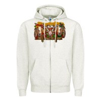 Oatmeal Heather Christmas goats Zipper Hoodie - BarkalooDesign
