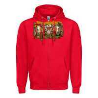 Red Christmas goats Zipper Hoodie - BarkalooDesign
