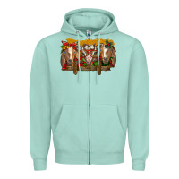 Seafoam Christmas goats Zipper Hoodie - BarkalooDesign