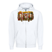 White Christmas goats Zipper Hoodie - BarkalooDesign