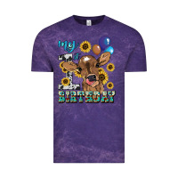 Cloud Purple My first Birthday baby cow sunflower Vintage Tee - HowdyJamesFarm