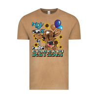 Vintage Camel My first Birthday baby cow sunflower Vintage Tee - HowdyJamesFarm