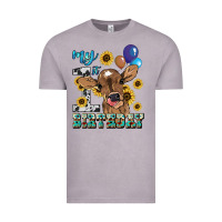 Vintage Zinc My first Birthday baby cow sunflower Vintage Tee - HowdyJamesFarm
