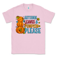Bubblegum Pink Autumn leaves and pumpkin please Classic Tee - Artiststas