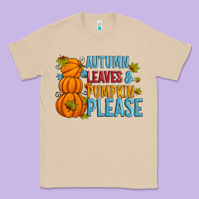 Autumn Leaves And Pumpkin Please Classic Tee Designed By Artiststas