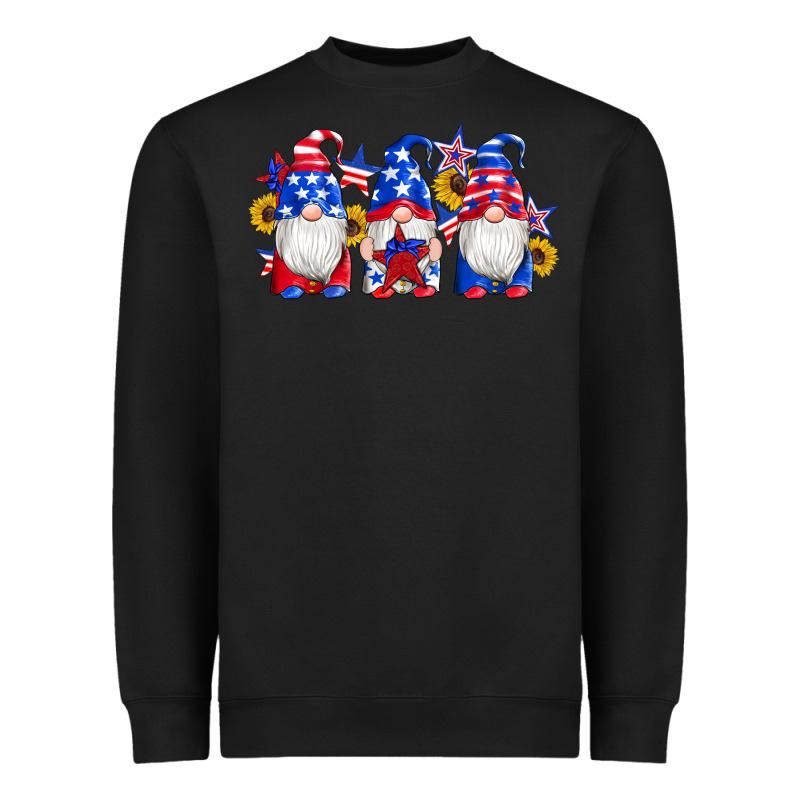 American Flag Gnomes Sunflowers Star Heavyweight Sweatshirt by Artiststas | Teevron
