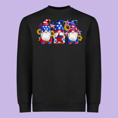 American Flag Gnomes Sunflowers Star Heavyweight Sweatshirt Designed By Artiststas