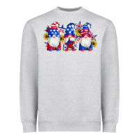 Heather Grey american flag gnomes sunflowers star Heavyweight Sweatshirt - Artiststas
