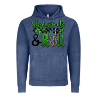 Vintage Denim St. Patrick's Day Shamrock and roll Vintage Hoodie - OliviaCreatesArt