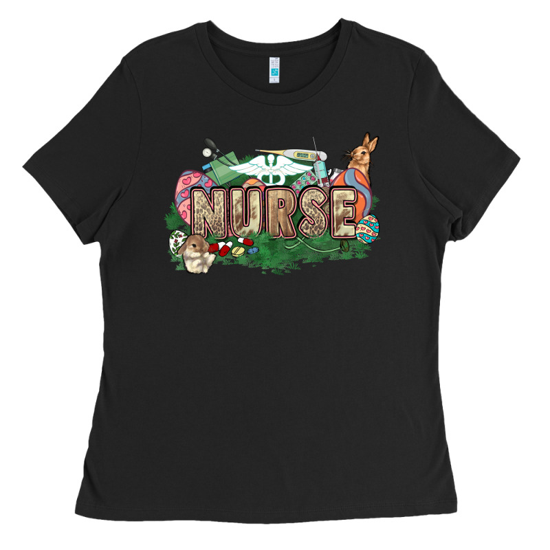 Easter Egg Nurse Bunny Easter Day Ladies Tee by HowdyJamesFarm | Teevron