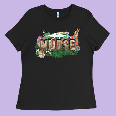 Easter Egg Nurse Bunny Easter Day Ladies Tee Designed By Howdyjamesfarm