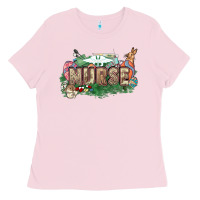 Bubblegum Pink Easter egg Nurse bunny Easter Day Ladies Tee - HowdyJamesFarm
