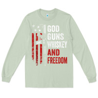 Matcha God Guns Whiskey Freedom - Pro Gun American Flag Guns Arts Characters Long Sleeve Tee - maiPhamDesign